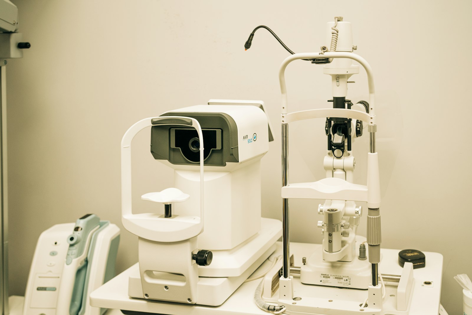 Eye examination microscope in a clinic